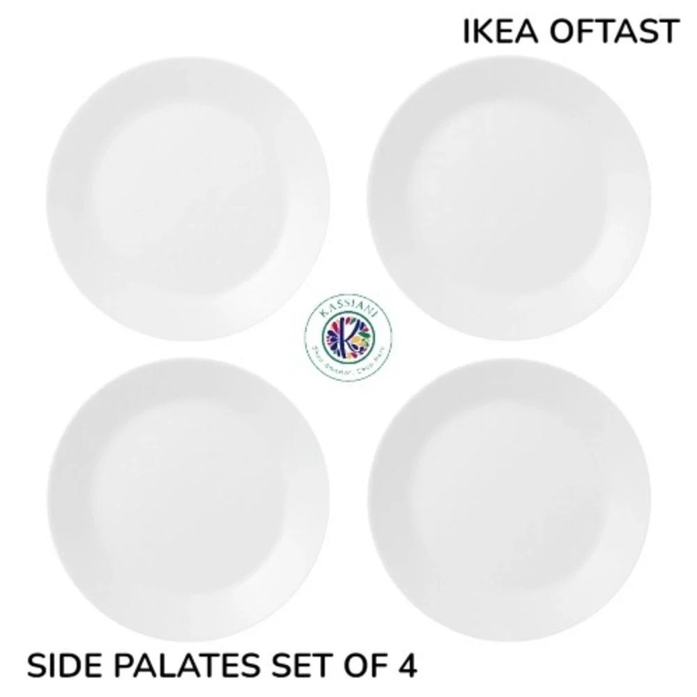 IKEA OFTAST Side Plate White Tempered Glass 7.5